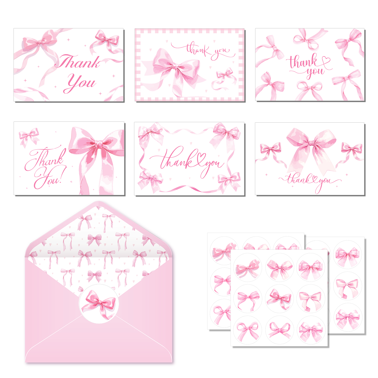 Wedding Sutra - 13pcs Pink Bow Tie Greeting Cards
