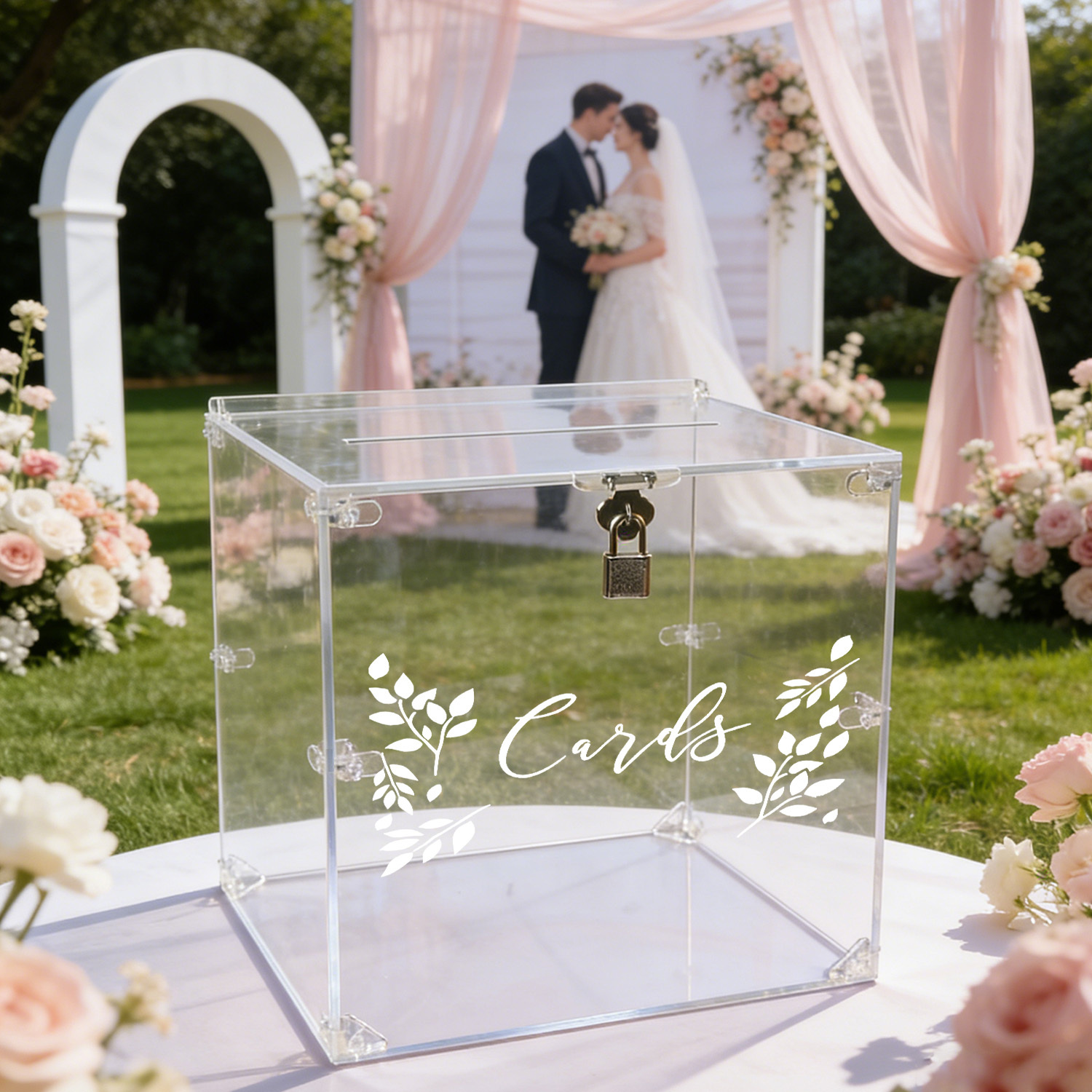 Wedding Card Box - Acrylic Wedding Card Boxes with Lock,