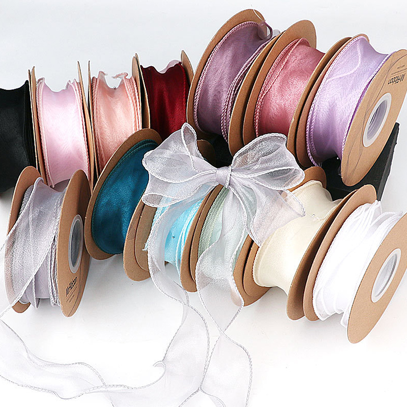 Wedding Decoration Supply - 10Yards/Roll Sheer Chiffon Ribbon Organza Satin