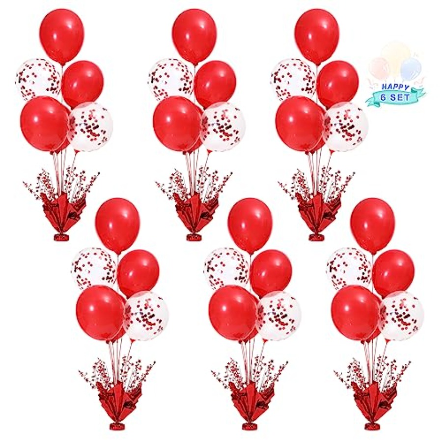 Confetti Balloon Set - 6 Set Christmas Table Balloons Centerpiece