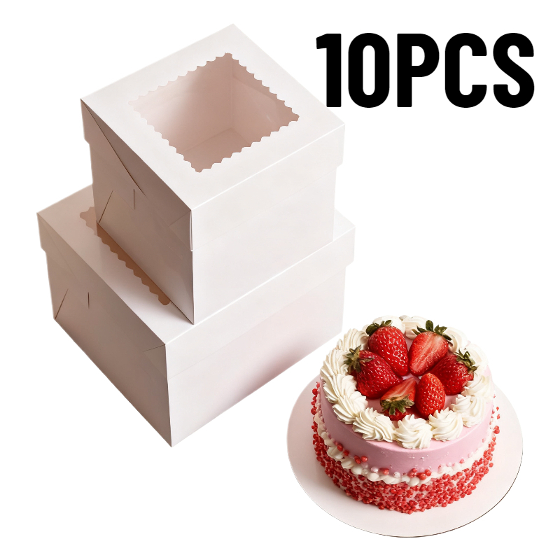 Wedding Packaging - 10PCS Disposable White Folding Cake Box