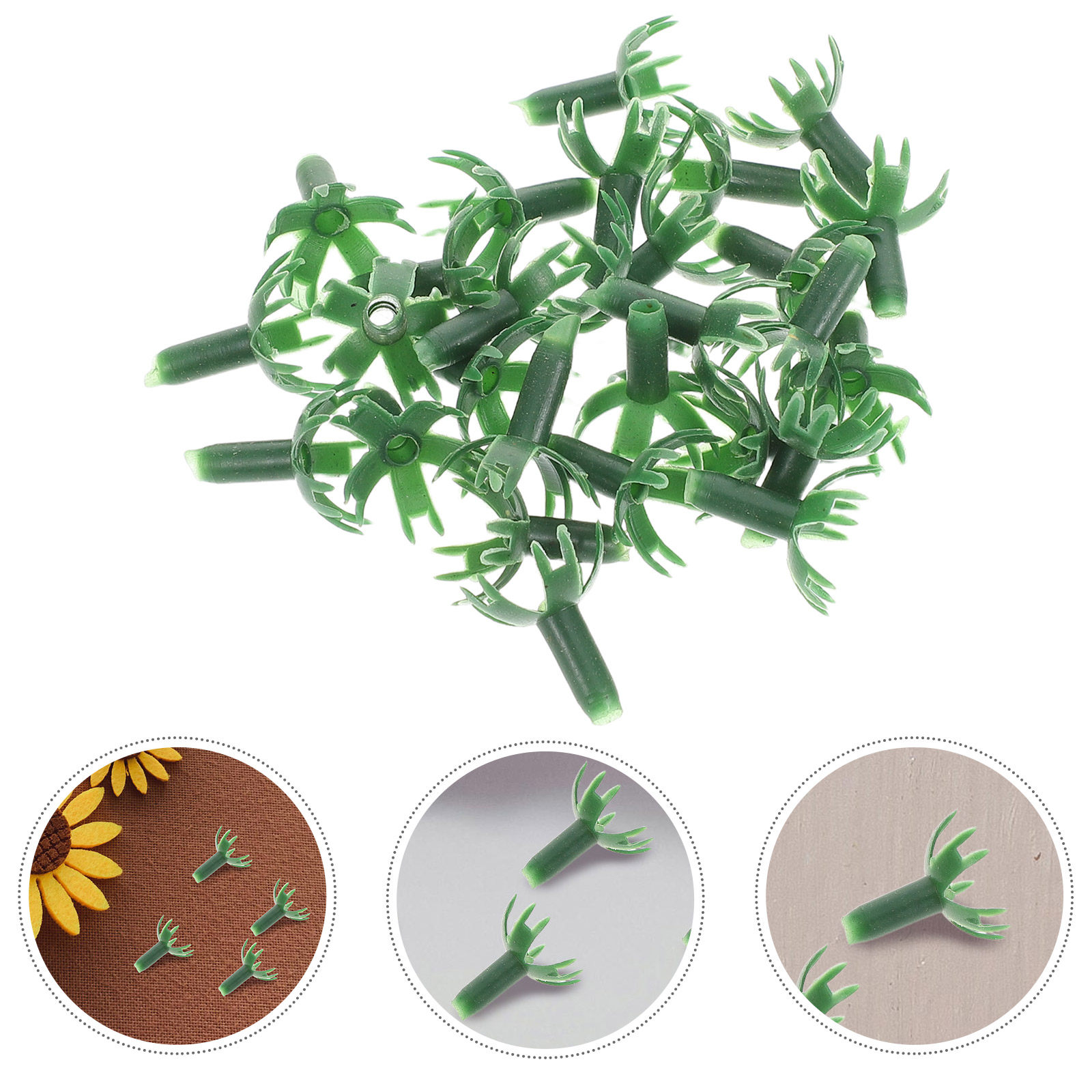 Wedding Decoration Supply - 40Pcs Artificial Flower Calyxes Green Plastic