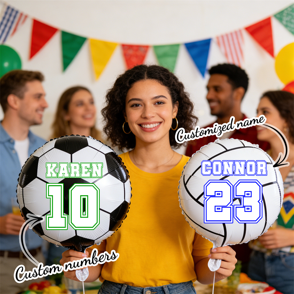 Wedding Decoration Supply - Custom Balloon Personalized Name Number Volleyball