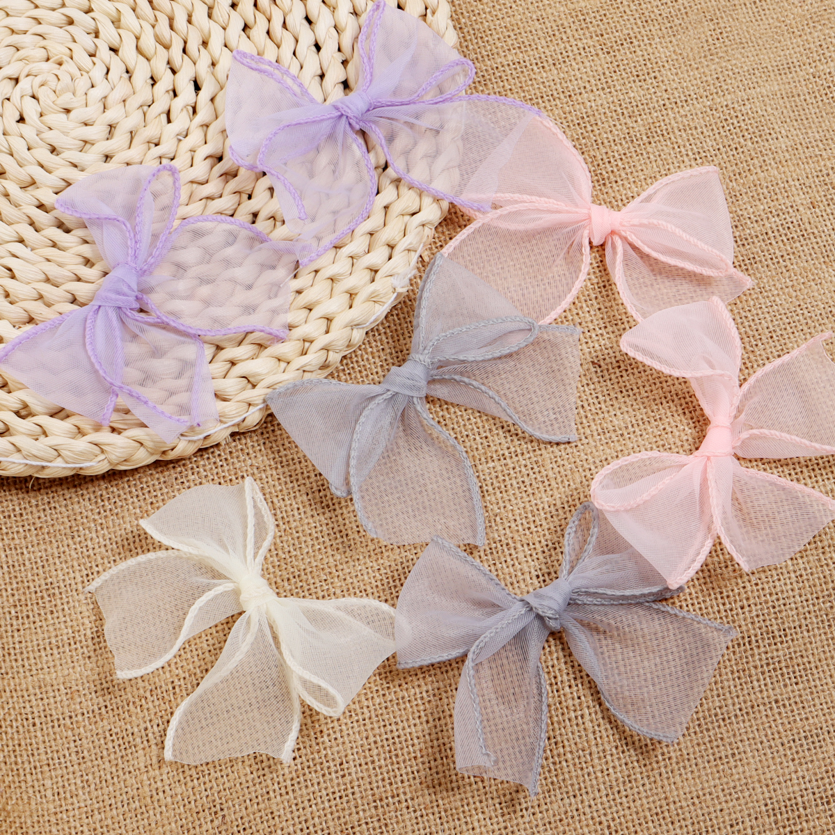 Wedding Decoration Supply - 10pcs/lot Fishtail Yarn Ribbon Bows Colorful