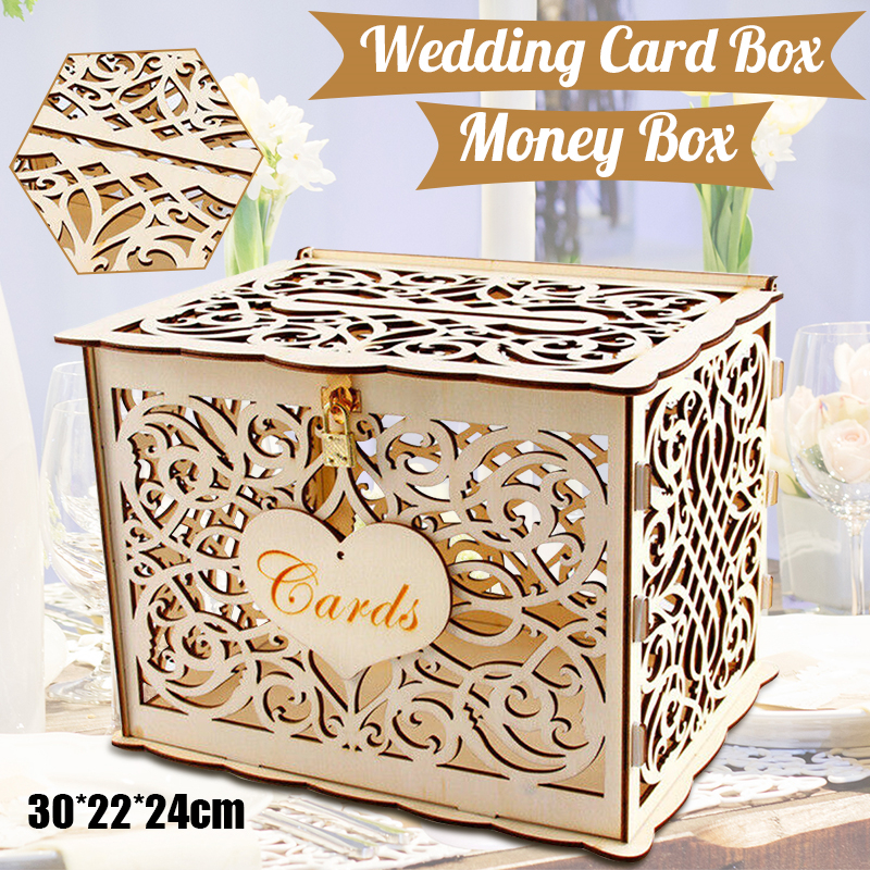30X24X21cm DIY Wedding Gift Ca - Wedding Card Box avaliação e preço