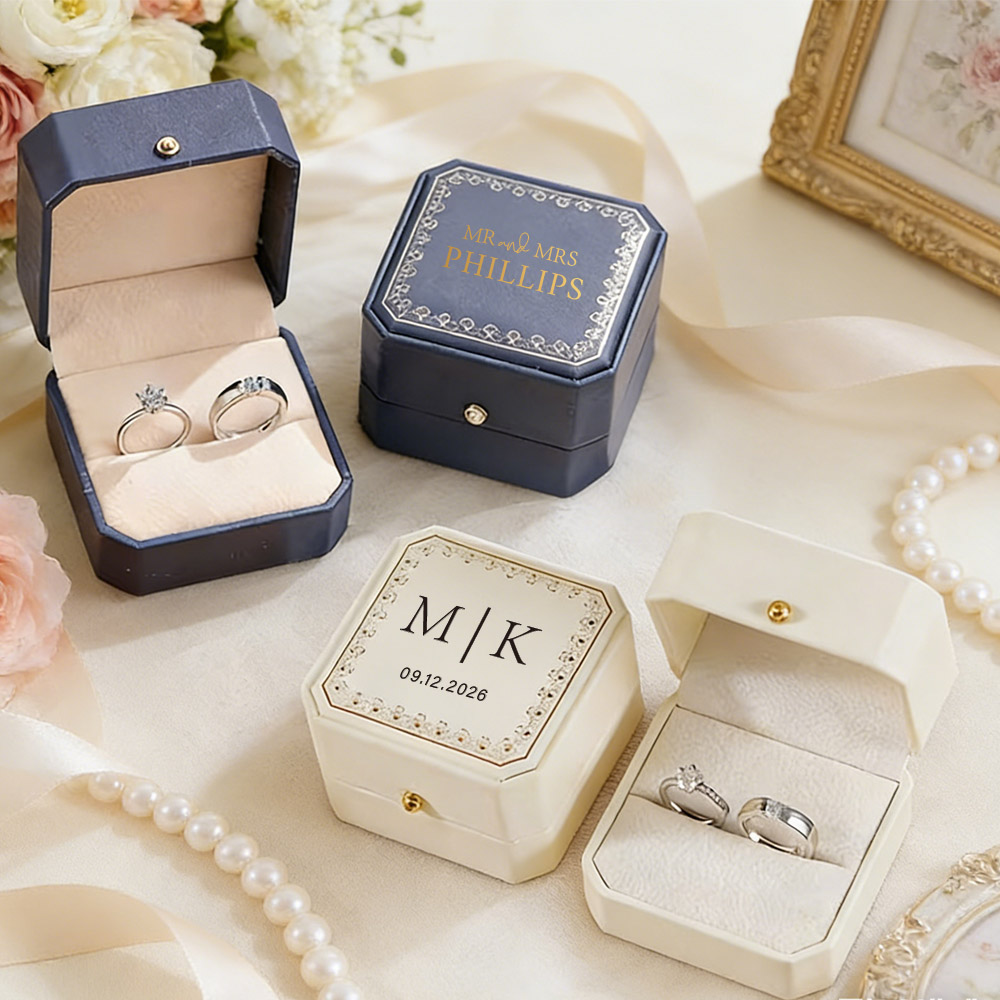 Personalized Faux Leather Ring - Wedding Packaging avaliação e preço