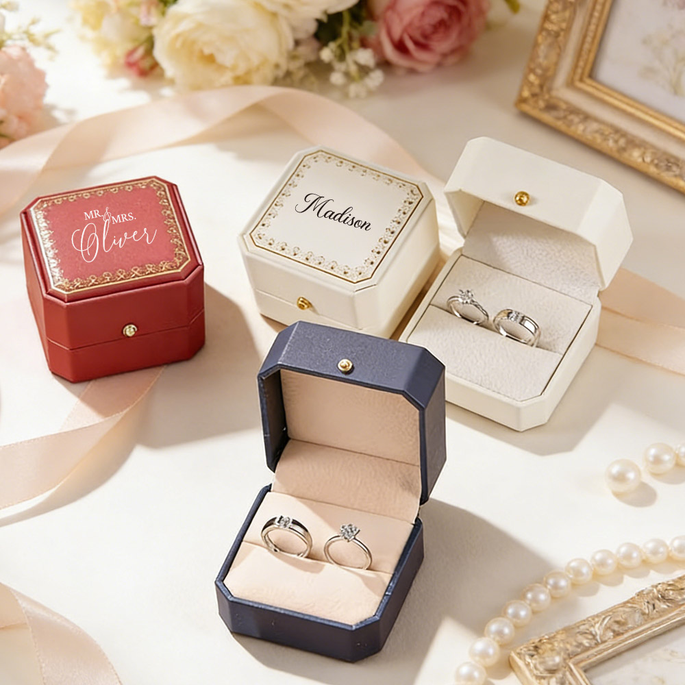 Personalized Faux Leather Ring - Wedding Packaging avaliação e preço