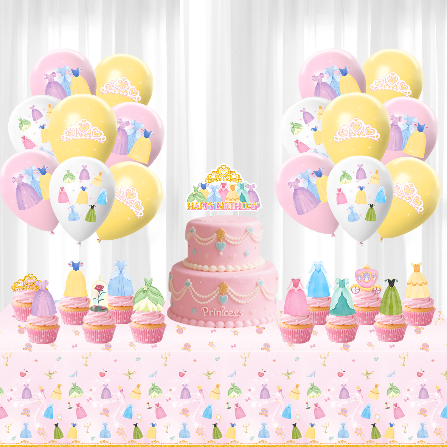 Princess Dress Girls Birthday  - Confetti Balloon Set avaliação e preço