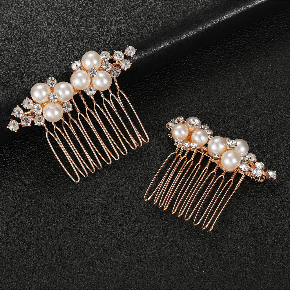 2Pcs Simple Wedding Hair Combs - Wedding Decoration Supply avaliação e preço