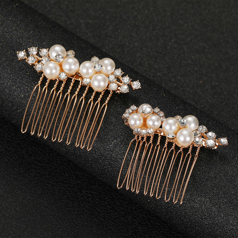2Pcs Simple Wedding Hair Combs - Wedding Decoration Supply avaliação e preço