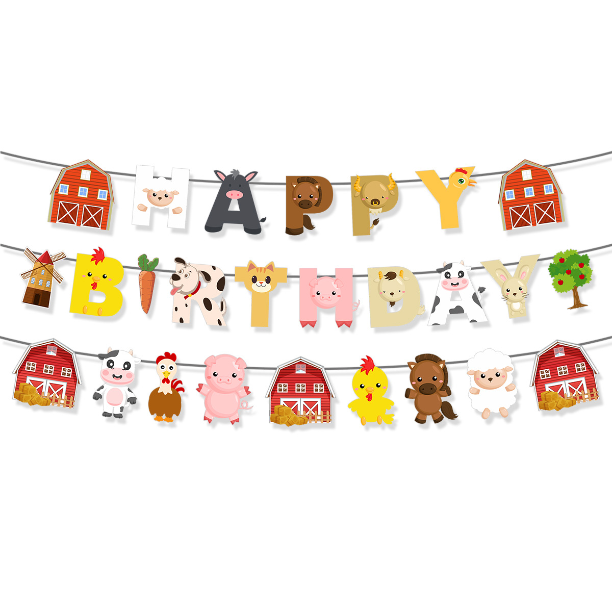 Cartoon Farm Animal Theme Birt - Confetti Balloon Set avaliação e preço