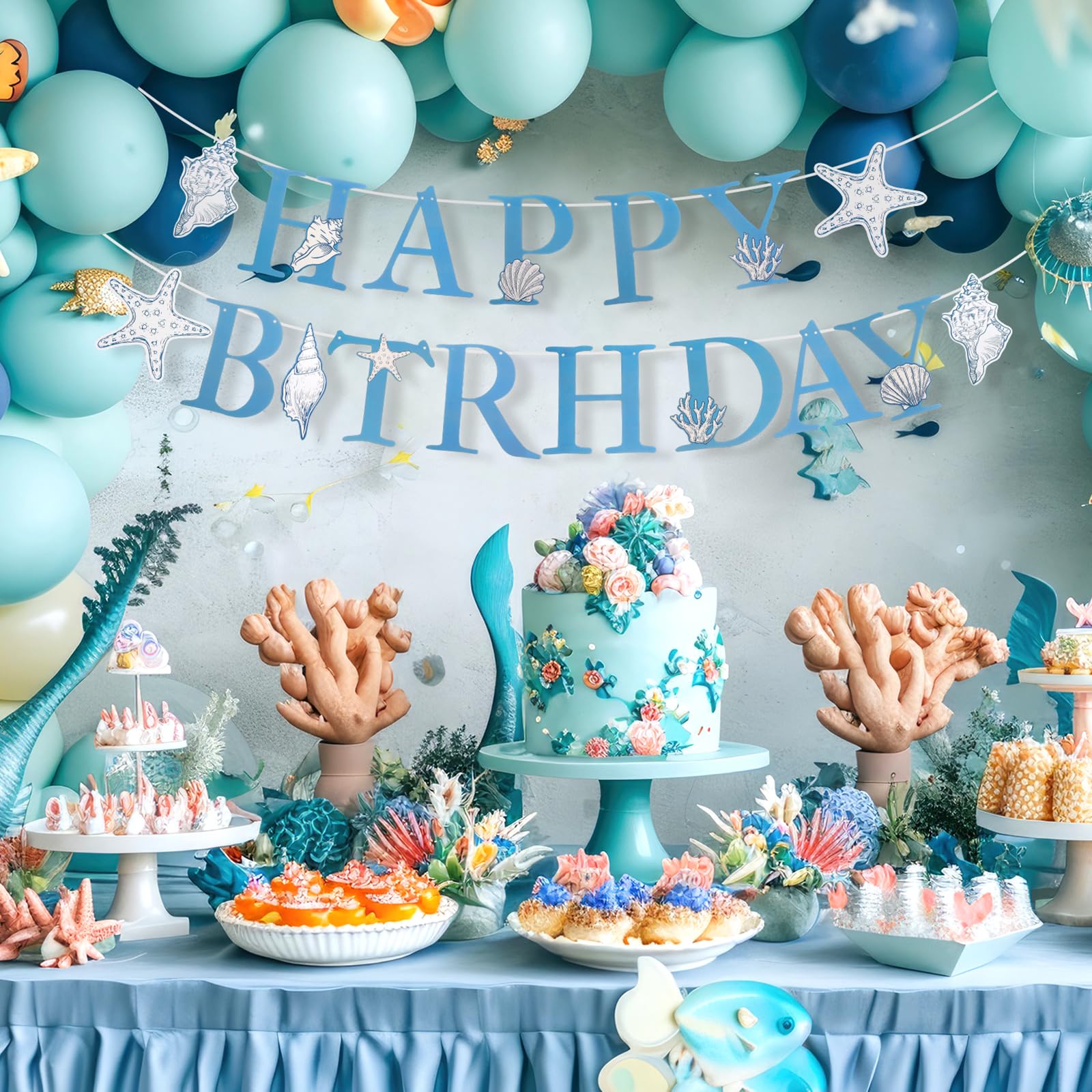 Elegant Ocean Mermaid Birthday - Confetti Balloon Set avaliação e preço