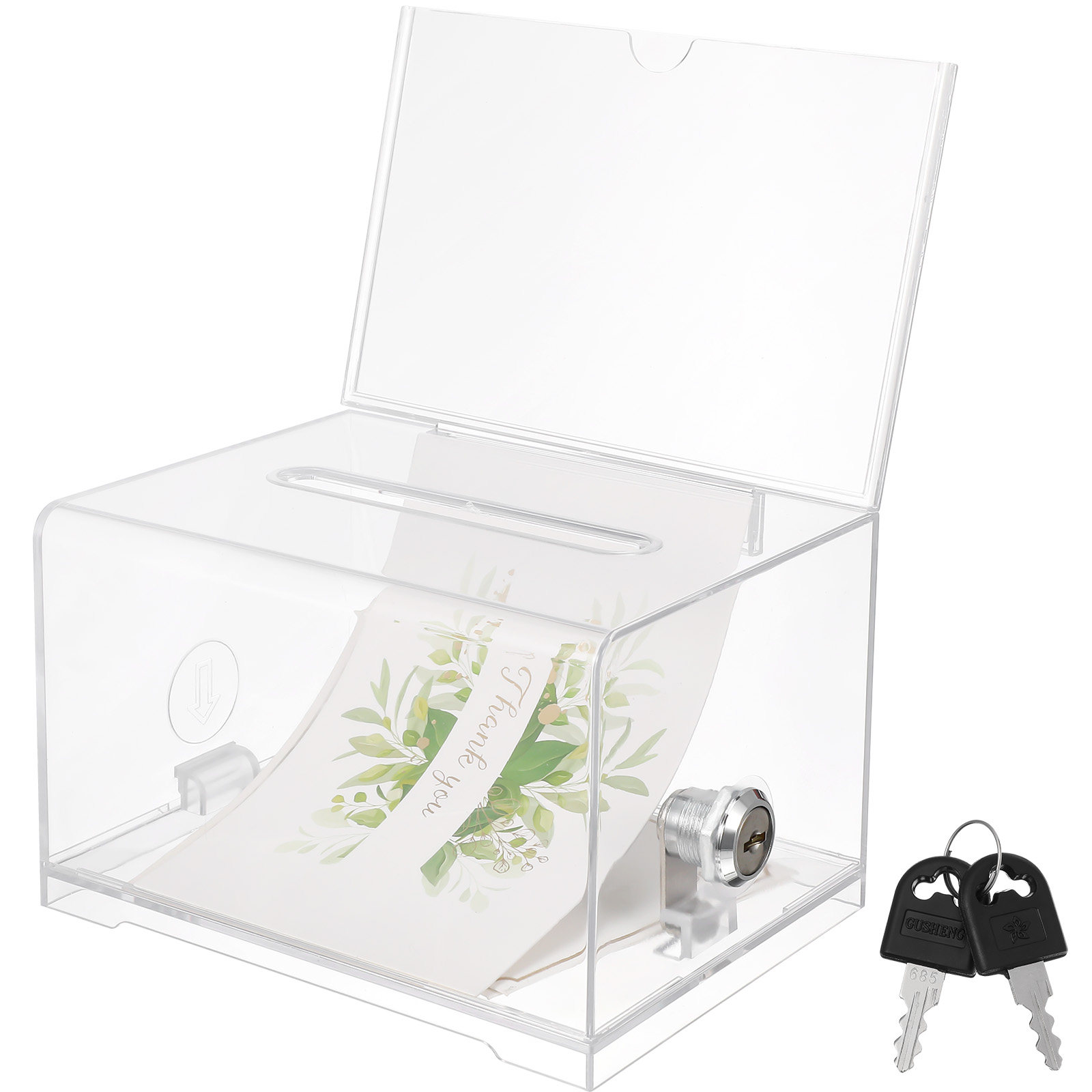 Clear Acrylic Suggestion Box w - Wedding Card Box avaliação e preço