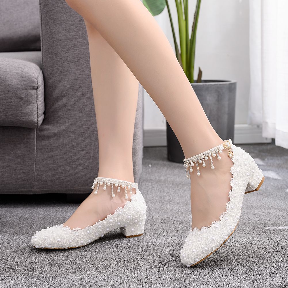 Women's Closed Toe Low Chunky  - Wedding Shop avaliação e preço