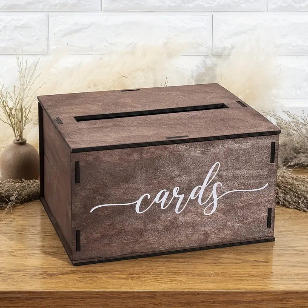 New Wooden Wedding Card Box De - Wedding Card Box avaliação e preço