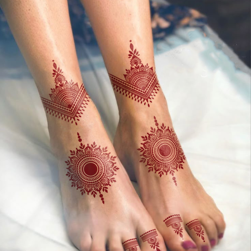 Red Lace Henna Waterproof Temp - Wedding Sutra avaliação e preço