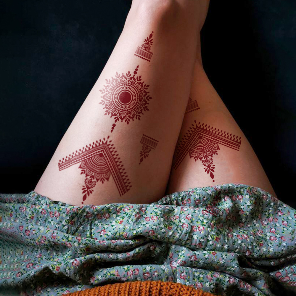 Red Lace Henna Waterproof Temp - Wedding Sutra avaliação e preço