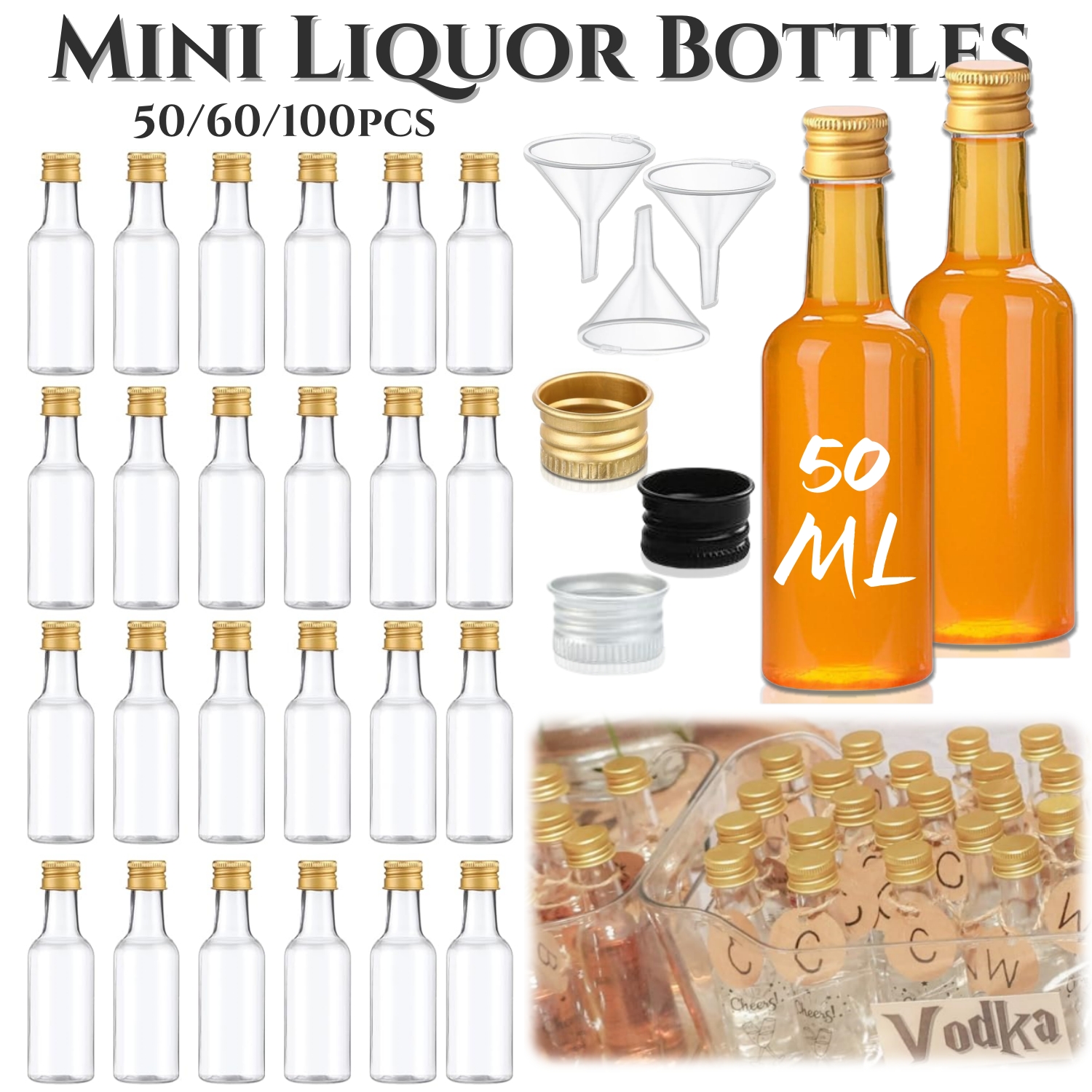 50-100Pcs 1.7oz Mini Liquor Bo - Wedding Alcohol Supply avaliação e preço