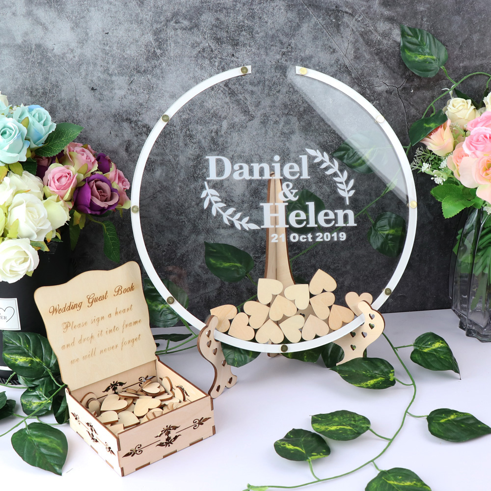 Personalized Acrylic round wed - Personalized Guest Book avaliação e preço
