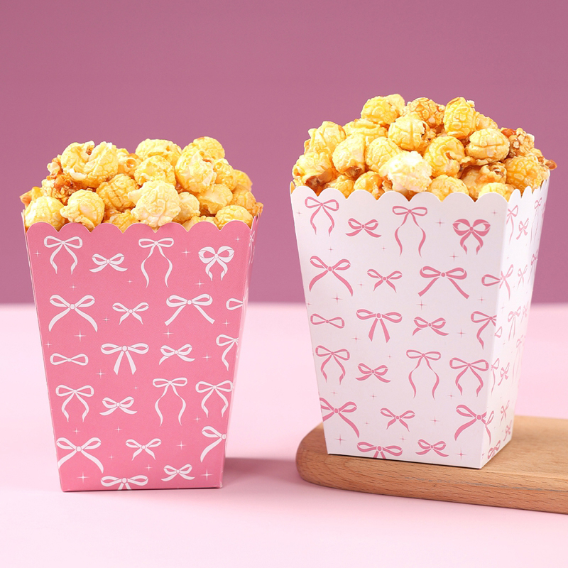 10Pcs Bow Paper Popcorn Boxes  - Wedding Decoration Supply avaliação e preço