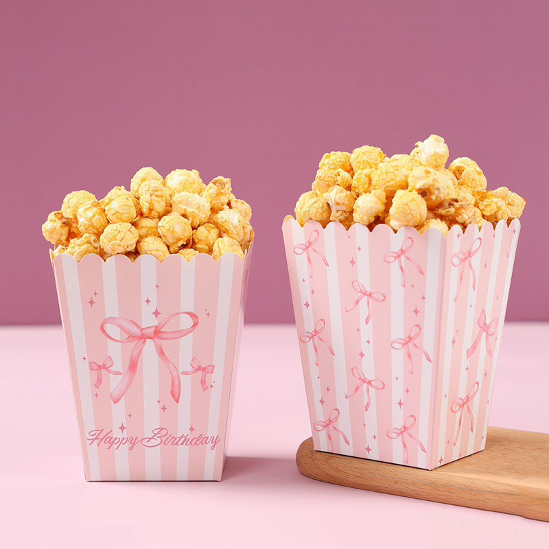 10Pcs Bow Paper Popcorn Boxes  - Wedding Decoration Supply avaliação e preço