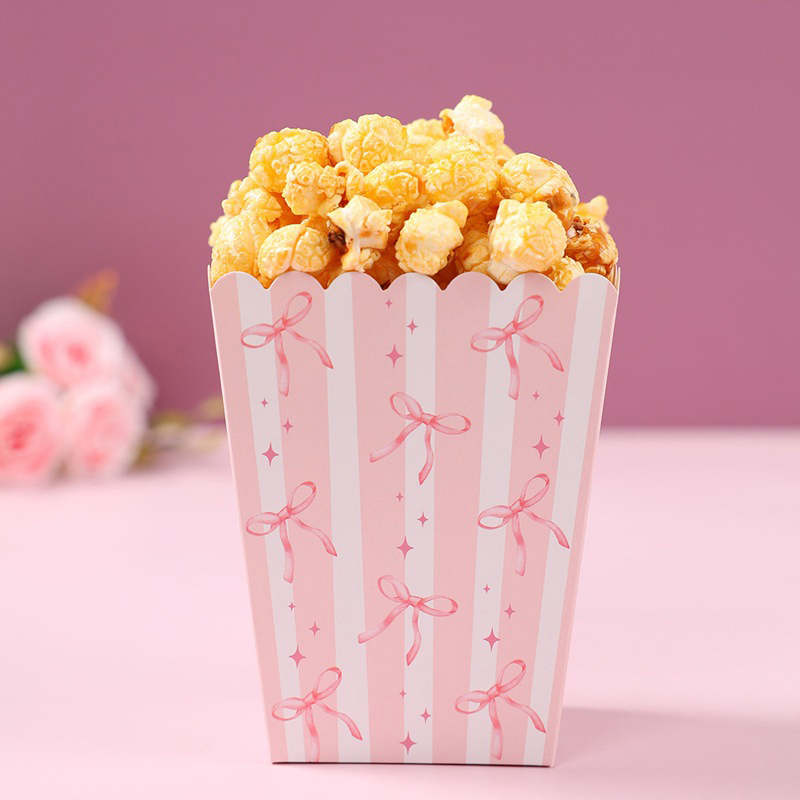 10Pcs Bow Paper Popcorn Boxes  - Wedding Decoration Supply avaliação e preço