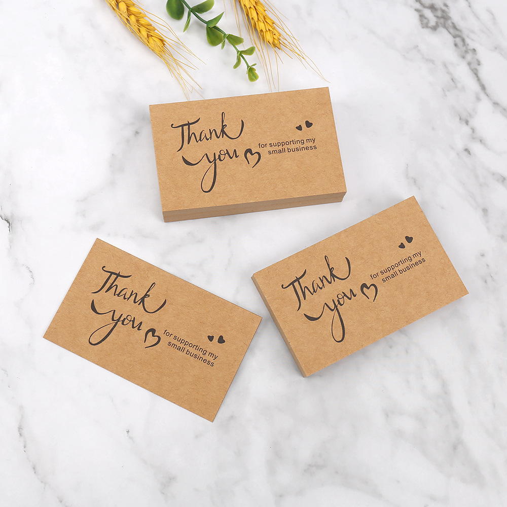 50pcs Thank You Cards Kraft Pa - Wedding/Event Supply Store avaliação e preço