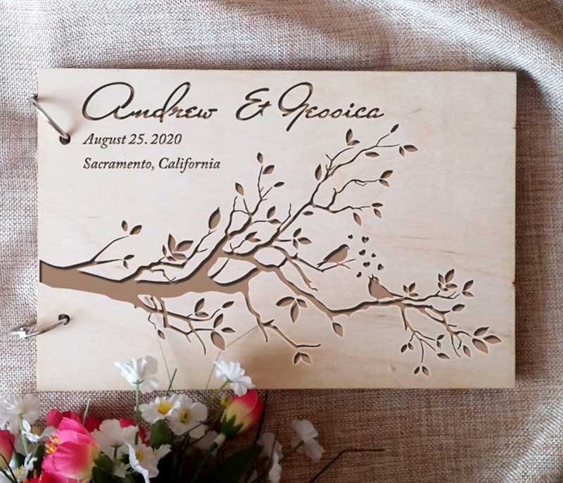 Personalized Engraved  Wooden  - Personalized Guest Book avaliação e preço