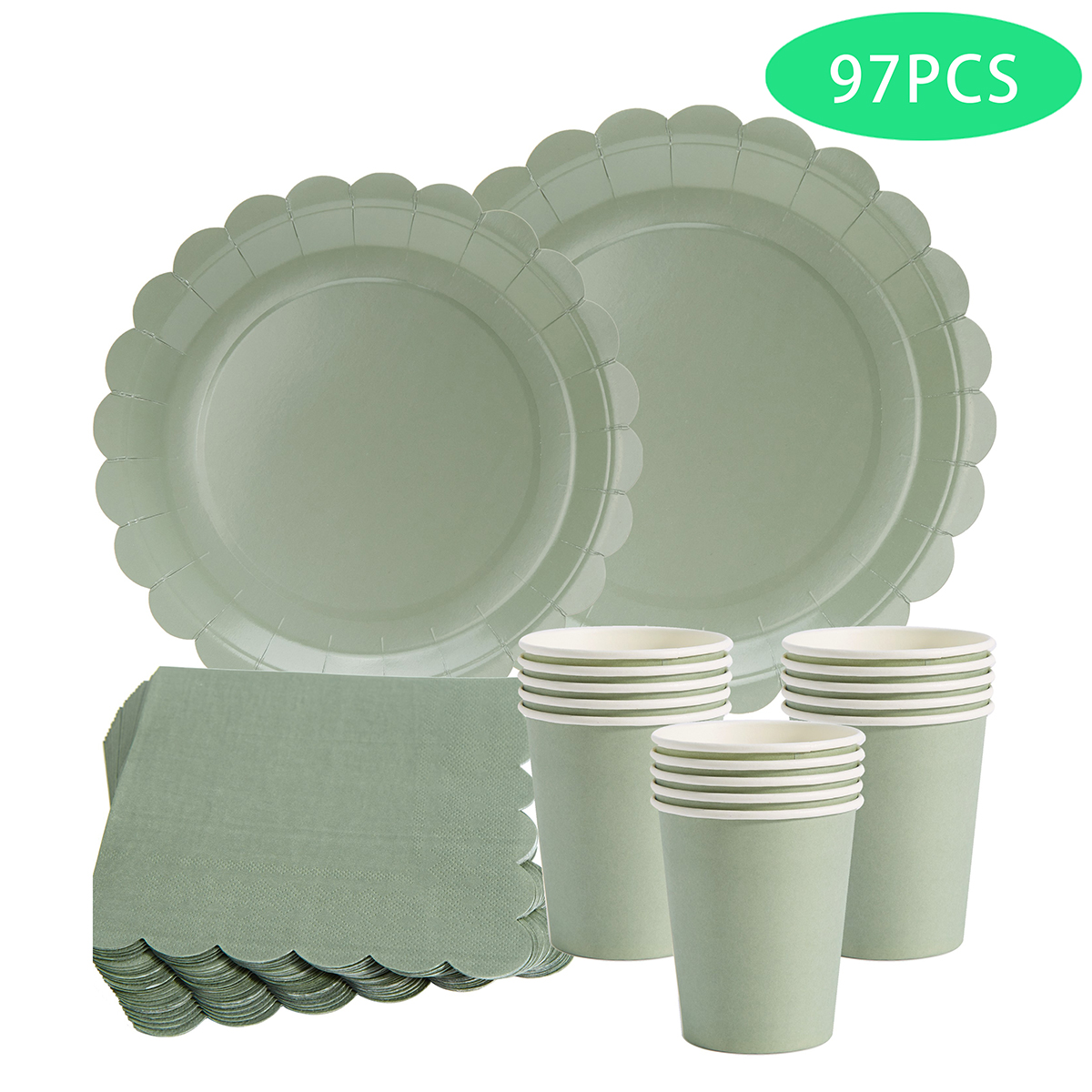 97pcs/set Disposable Tableware - Wedding Decoration Supply avaliação e preço