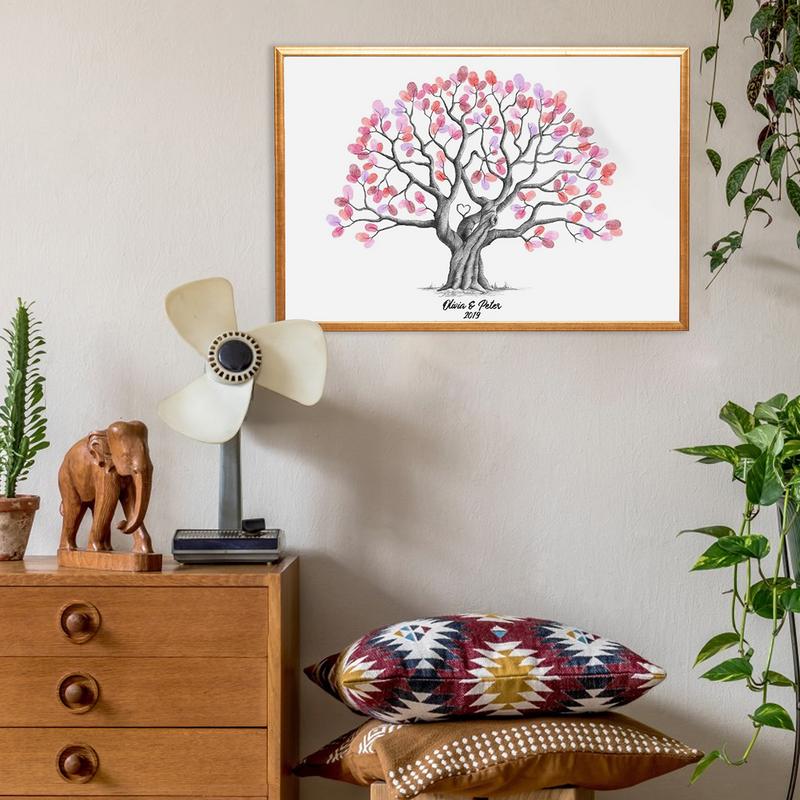 Fingerprint Tree Wedding Gradu - Personalized Guest Book avaliação e preço