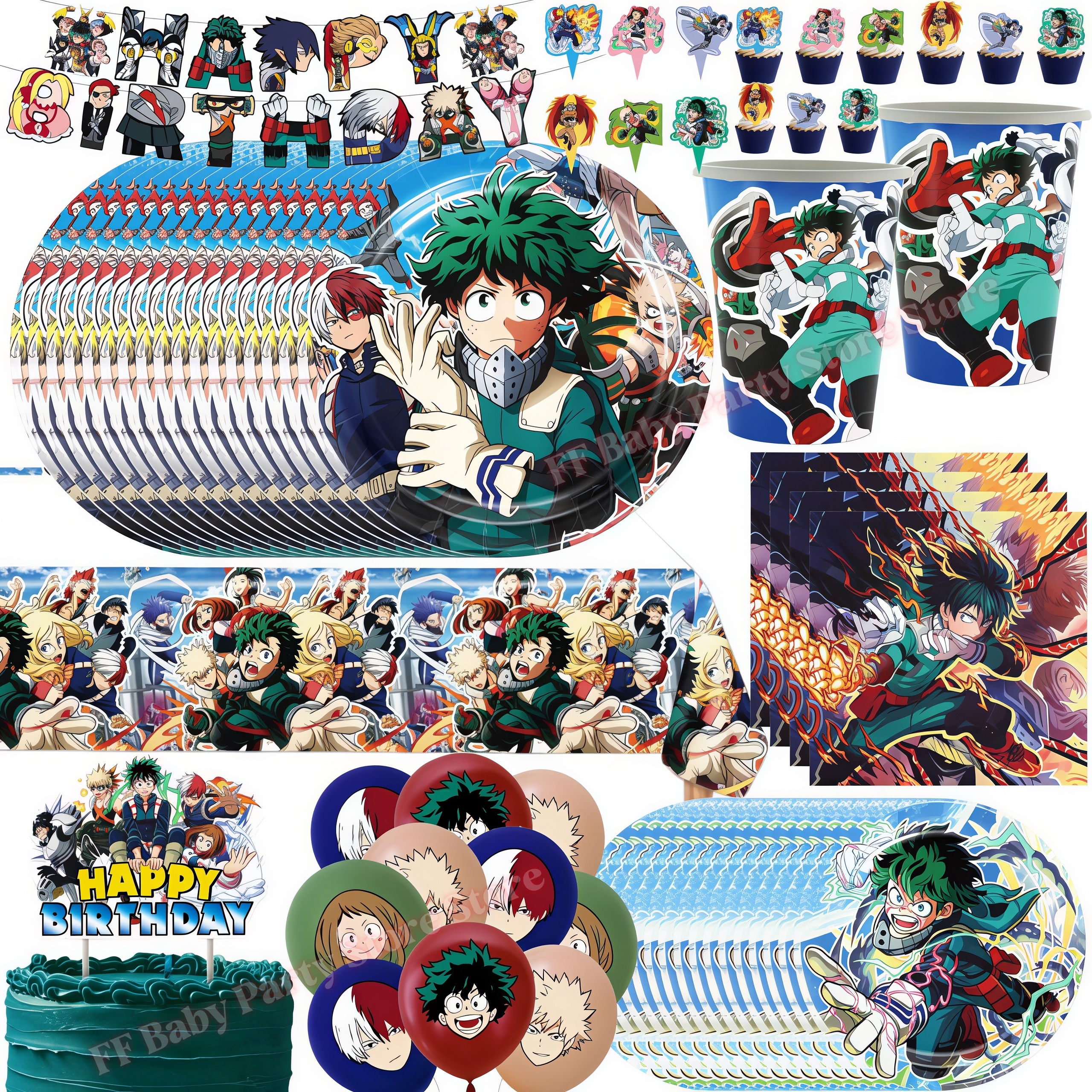 My Heroed Academia Birthday Pa - Confetti Balloon Set avaliação e preço
