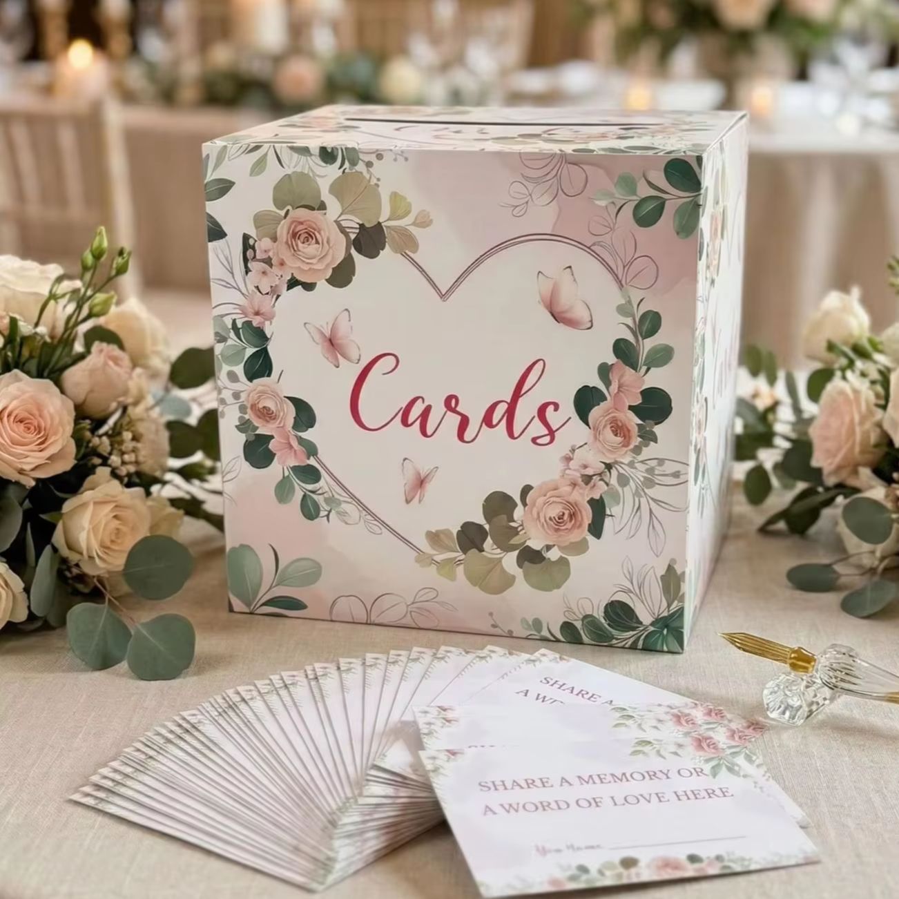 White Floral Wedding Card Box  - Wedding Card Box avaliação e preço