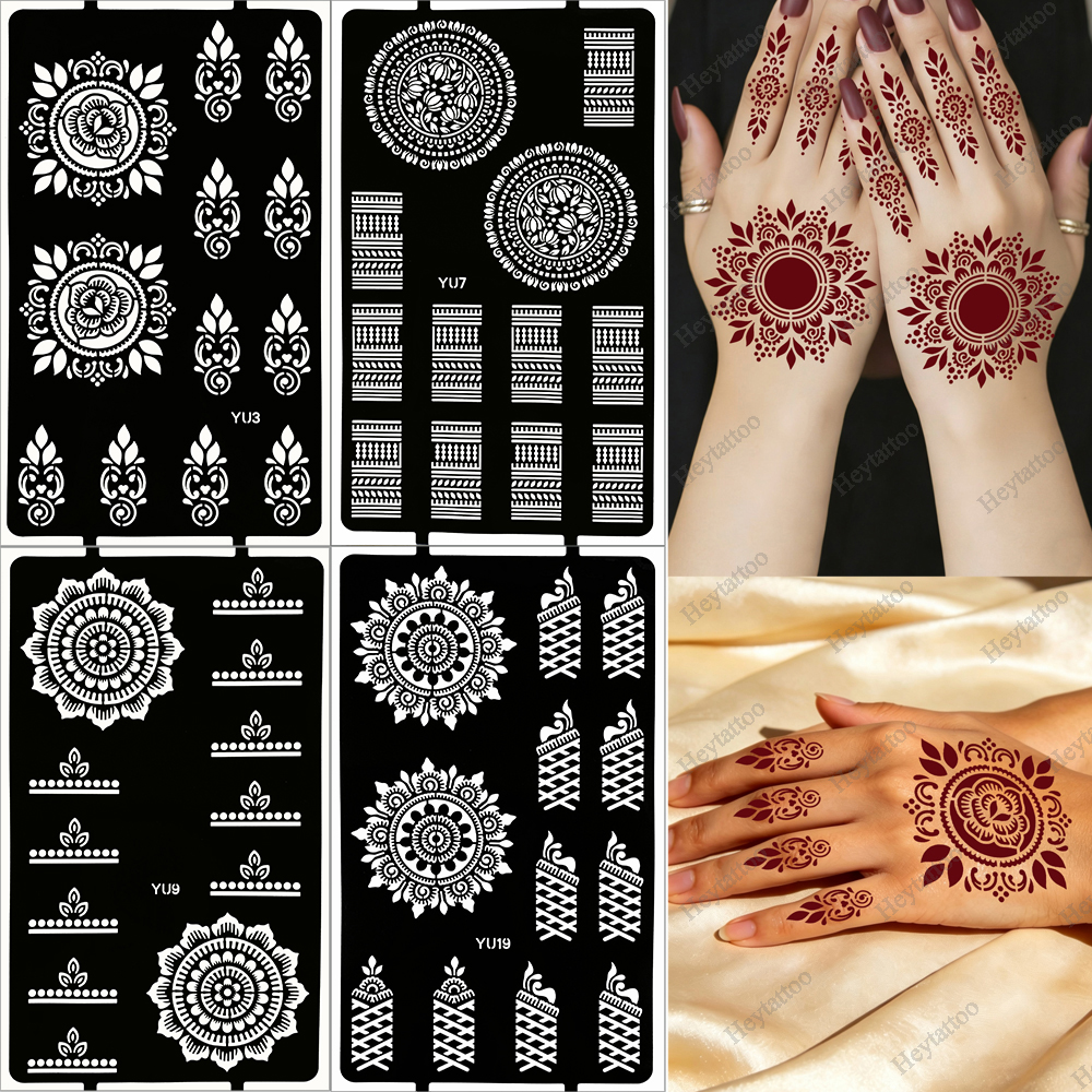 1pc Flower Tattoo Stencils Man - Wedding Sutra avaliação e preço