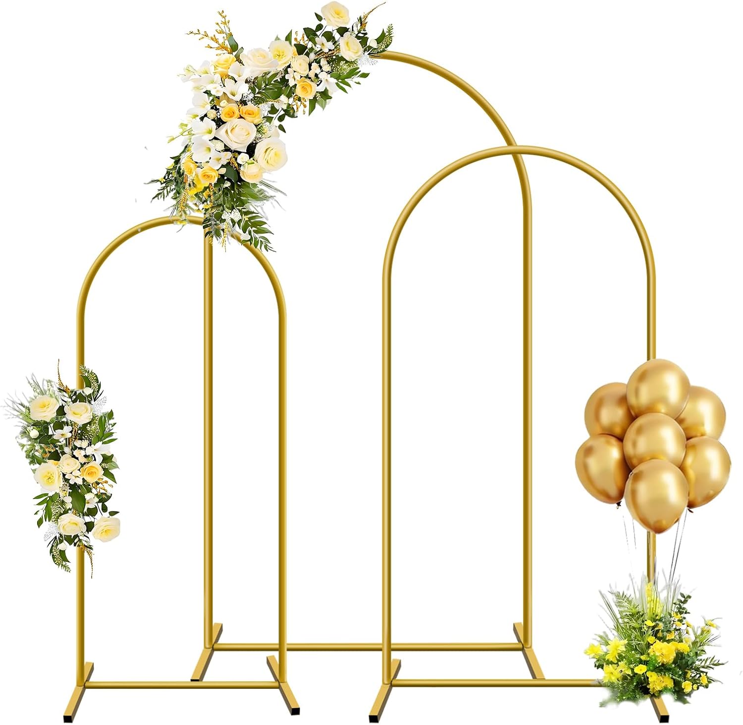 1pc Gold Metal Arch Backdrop S - Confetti Balloon Set avaliação e preço