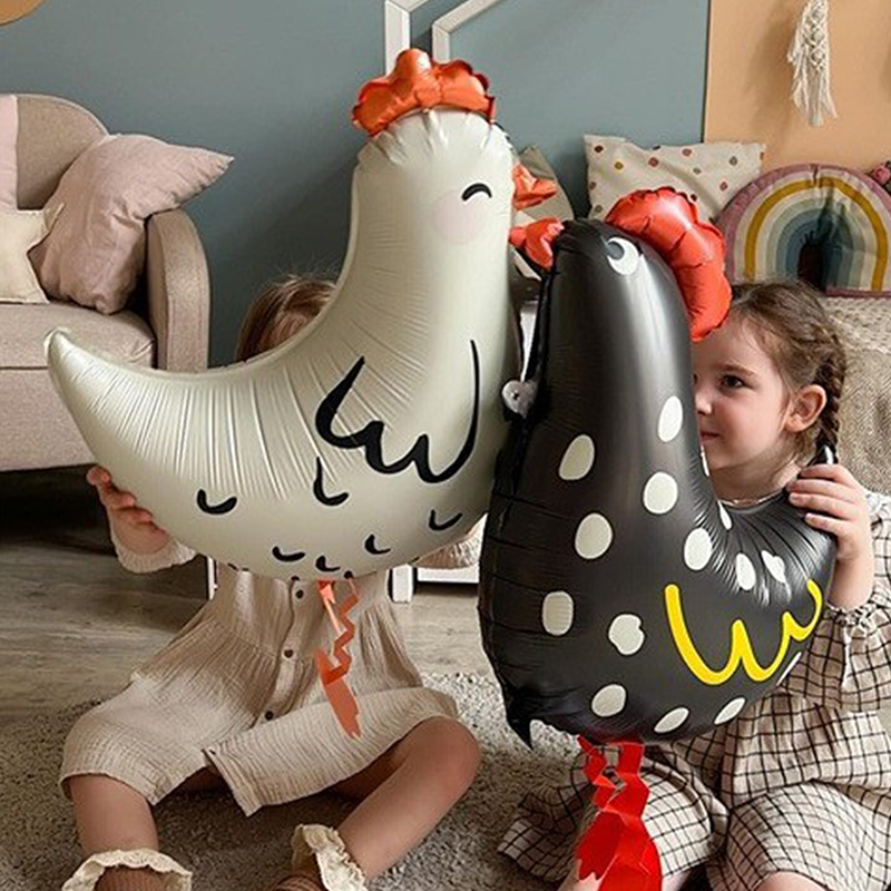 2Pcs Chicken-Shaped Aluminum F - Confetti Balloon Set avaliação e preço