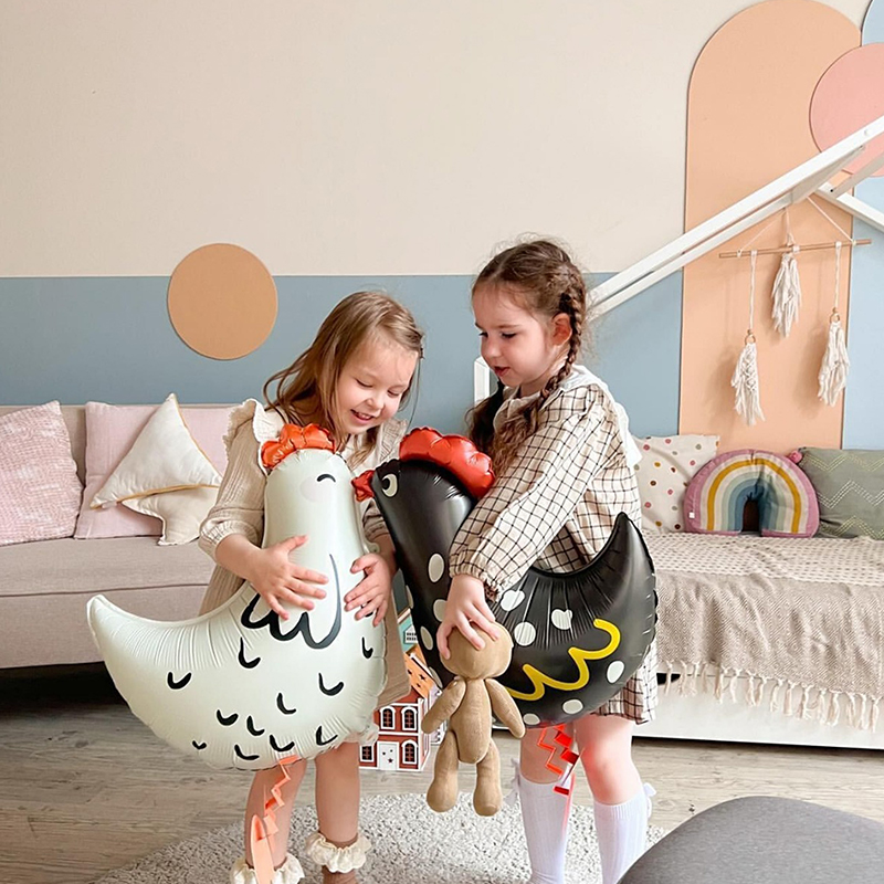 2Pcs Chicken-Shaped Aluminum F - Confetti Balloon Set avaliação e preço