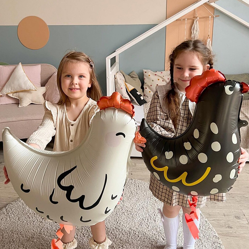 2Pcs Chicken-Shaped Aluminum F - Confetti Balloon Set avaliação e preço