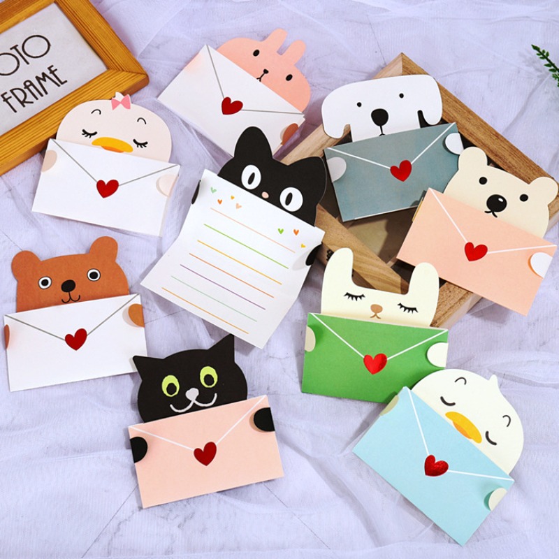 9pcs Cartoon Gift Card Folded  - Wedding Sutra avaliação e preço
