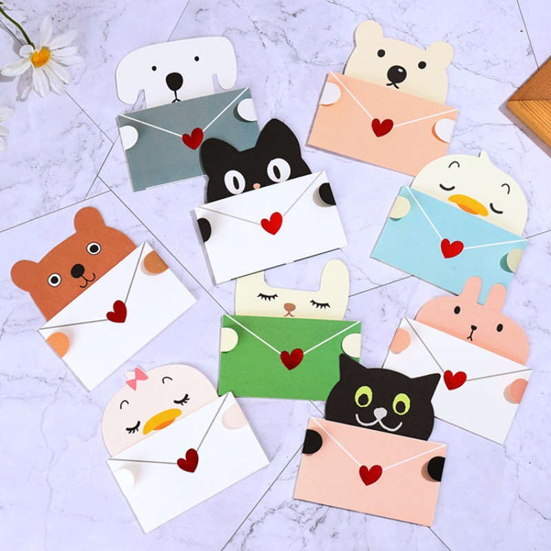 9pcs Cartoon Gift Card Folded  - Wedding Sutra avaliação e preço