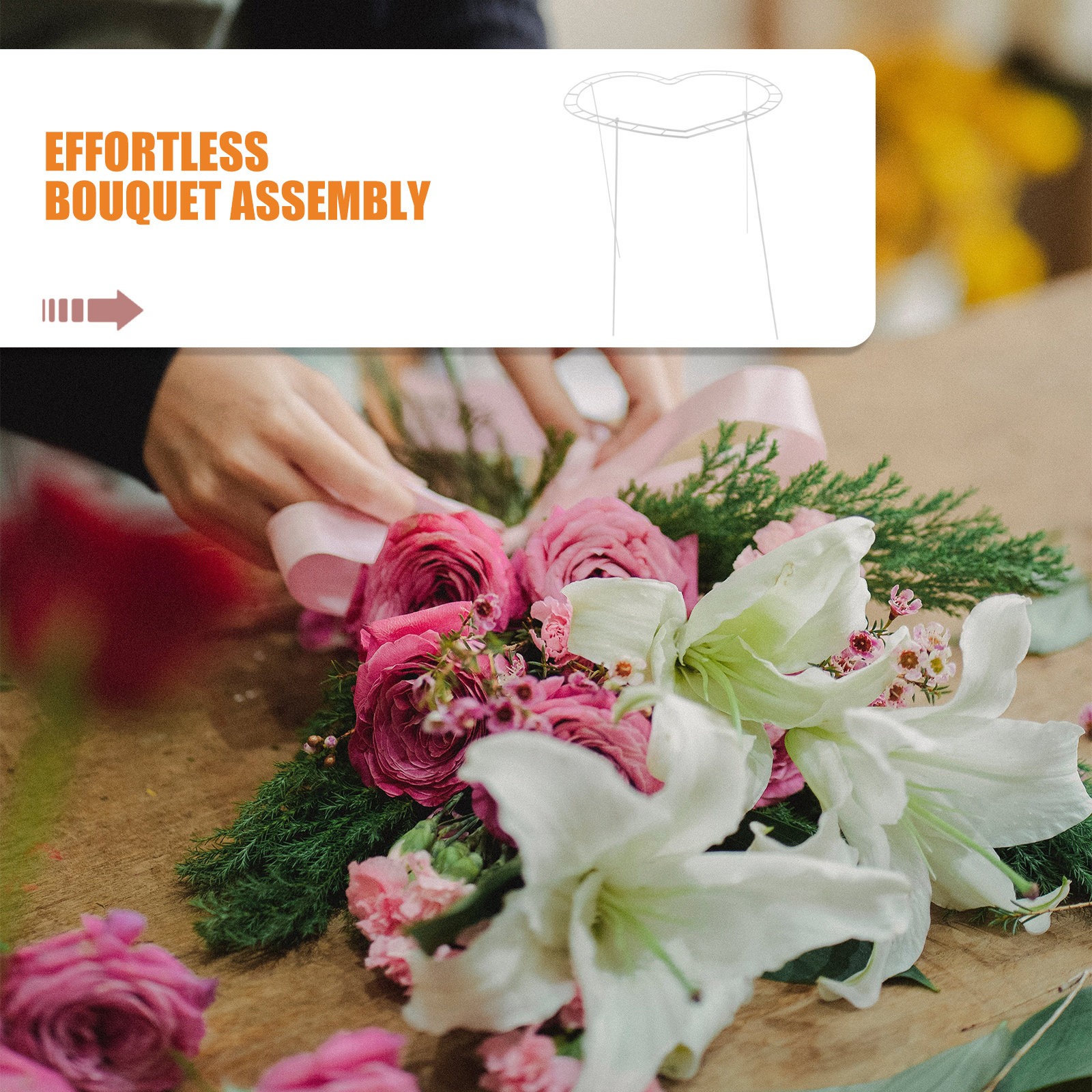 6Sets Plastic Heart Shaped Wre - Wedding Decoration Supply avaliação e preço
