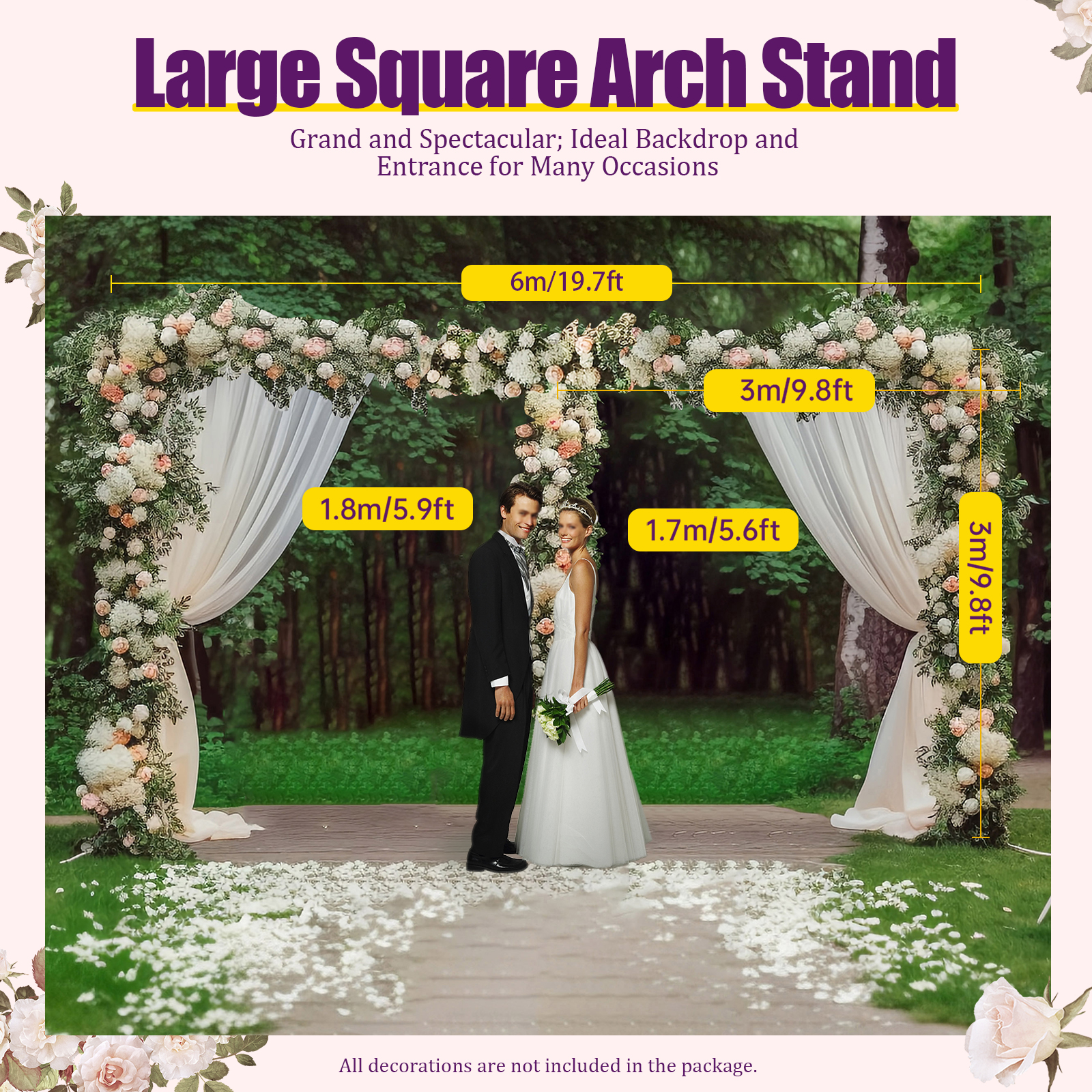 3x6m/10x20ft Metal Wedding Arc - Confetti Balloon Set avaliação e preço