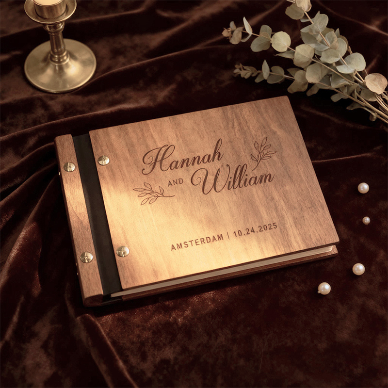 Personalized Wooden Wedding Gu - Personalized Guest Book avaliação e preço