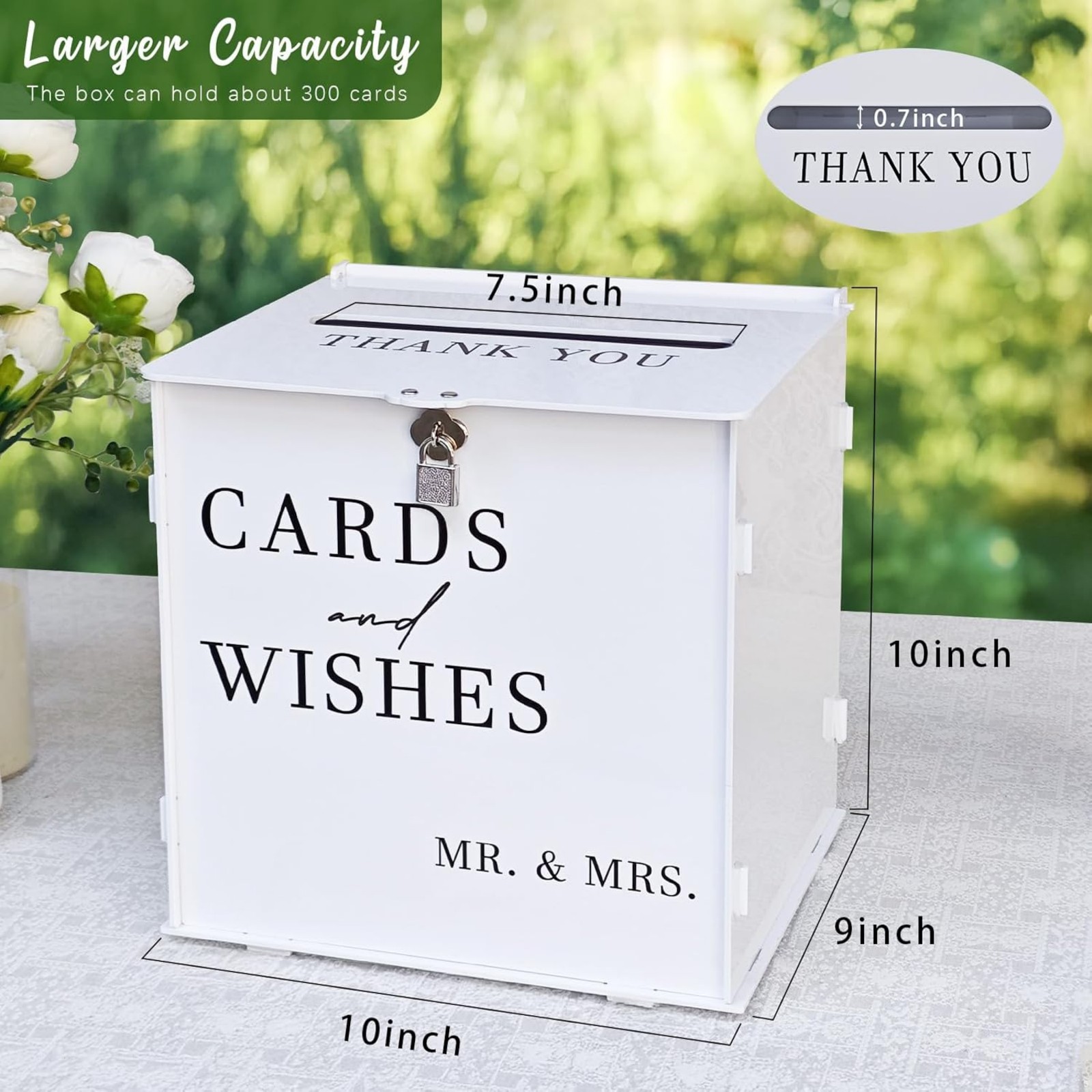 White Acrylic Card Box with Sl - Wedding Card Box avaliação e preço