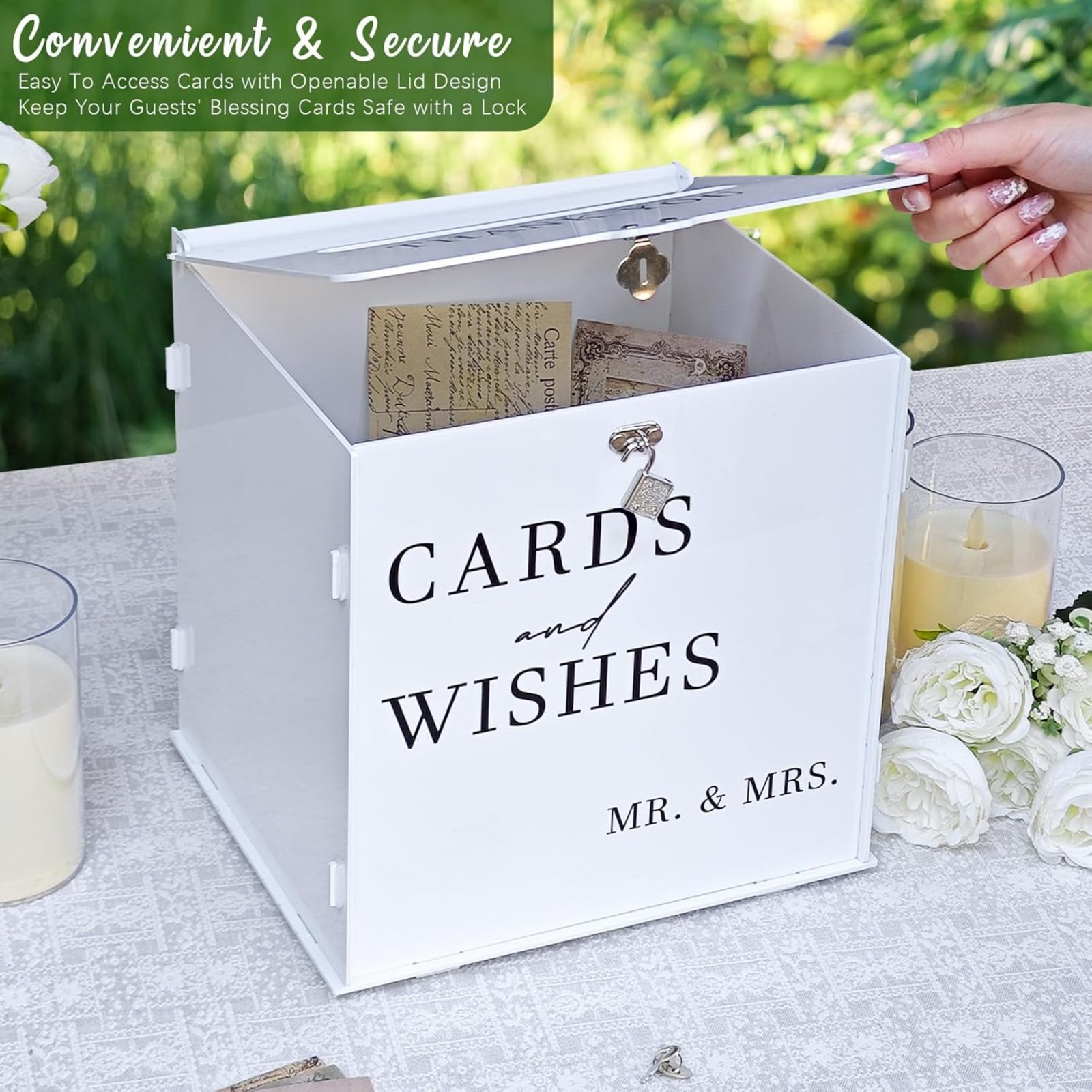 White Acrylic Card Box with Sl - Wedding Card Box avaliação e preço