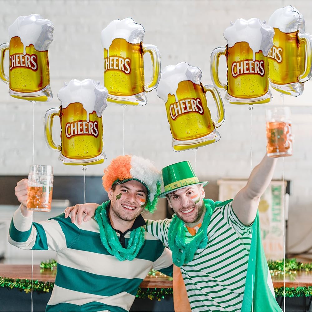6pcs Cheers Beer Mug Balloons  - Wedding Alcohol Supply avaliação e preço