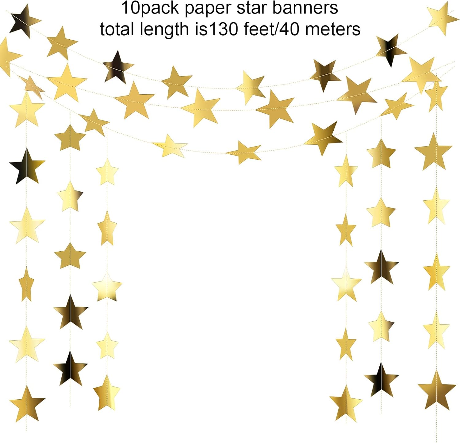130ft Star Garland Banner for  - Wedding Decoration Supply avaliação e preço